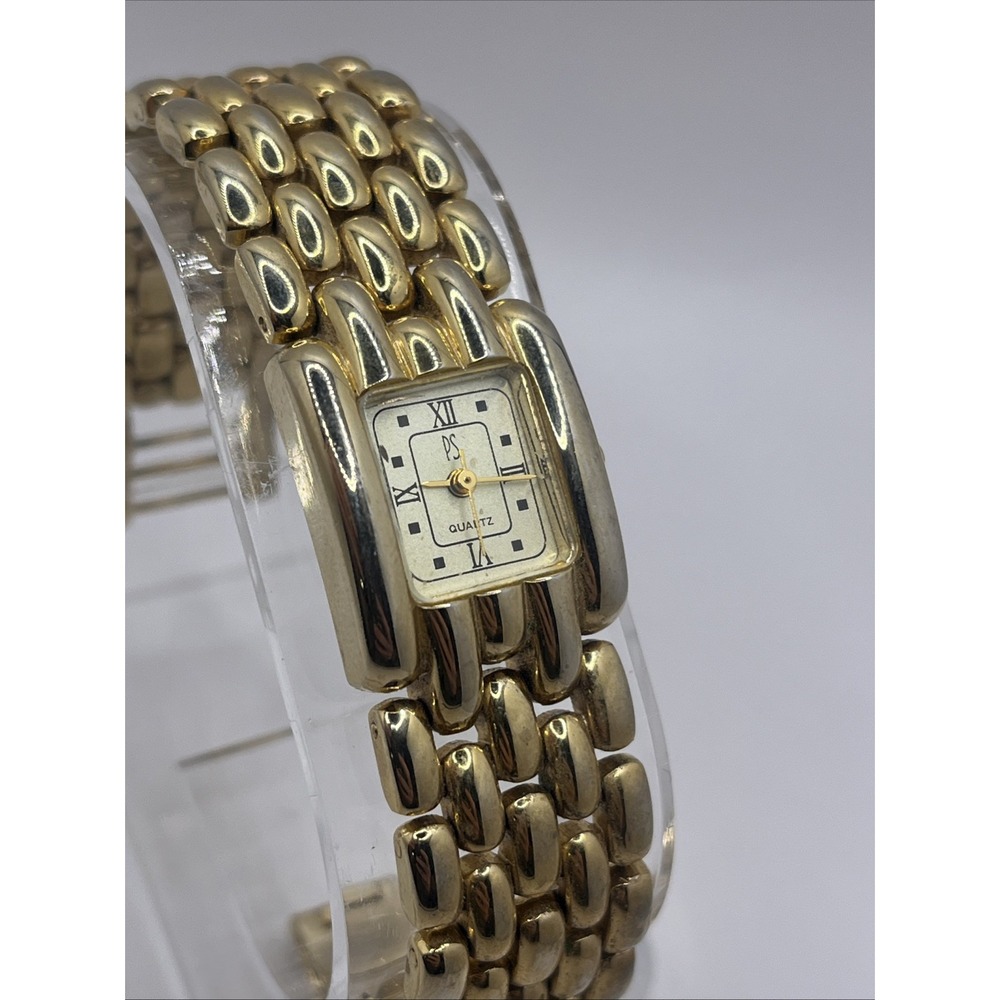 Paul Sebastian Women's Quartz Watch 19mm Case 7" Gold Band- New Battery